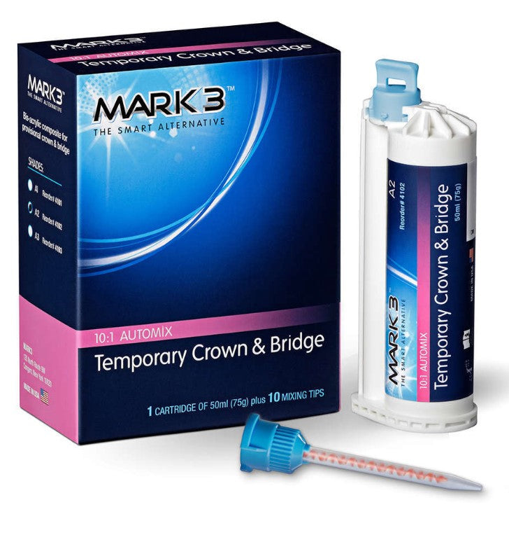 Temporary Crown & Bridge A2 10:1  50ml. Cartridge (75gm.) & 10 Tips - MARK3®