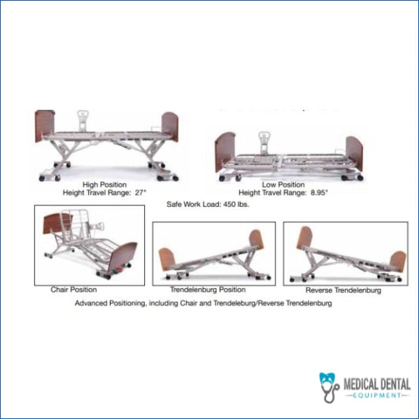 Matrix4100 With Advanced Positioning - Matrix 4100 35 Sleep Deck Width 4 Locking Casters Advanced Positioning MAP49174 Hospital Bed