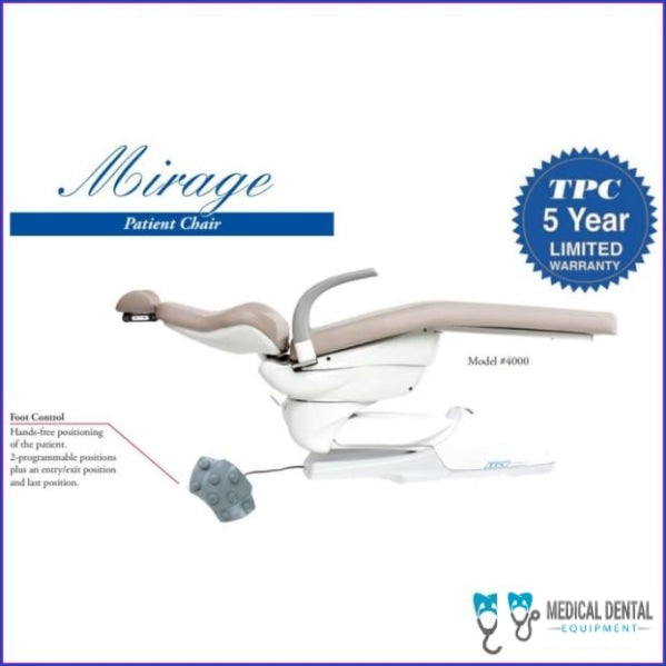 Tpc Mirage Patient Chair Model 4000 Patient Chair tpc-mirage-patient-chair-model-4000-dentamed-usa DENTAMED USA TPC MIRAGE PATIENT CHAIR